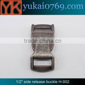 Yukai zinc alloy pet collar metal buckle quick release 1/2" metal buckle