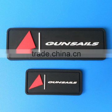 famous pvc rubber label patch for clothing