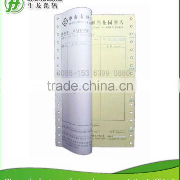 (PHOTO)2 ply color paper perforated tearing lines hotel statement