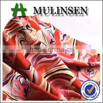 Mulinsen knit printed polyester viscose spandex fabric