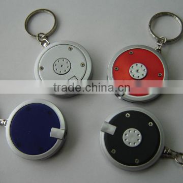 HEYU promotion plastic Round LED Key Chain