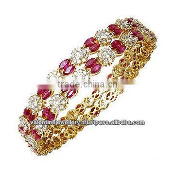 Amazing channel set ruby bangle jewellery