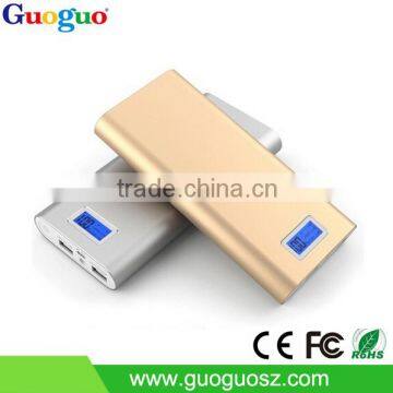 Guoguo Long Lasting Slim Aluminum metal dual usb travel Power Bank 20000mah for iphone,samsung