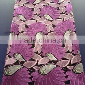 New Style Swiss Voile Purple Lace Fabric