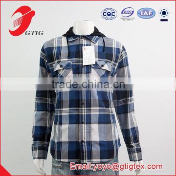 Men's casual shirt with a hoodie