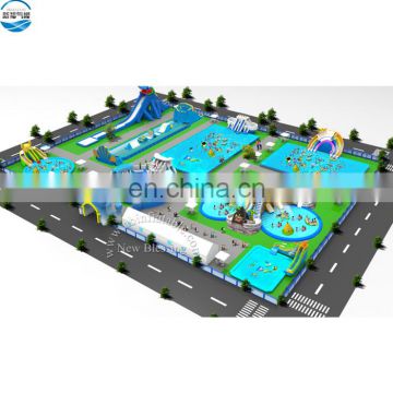 Large Inflatable Water Park on land for Kids, Inflatable Water Slide with Pool, Inflatable Ground Water Park