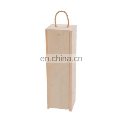 Hot sale Customized unfinished wine box packaging pine wooden wine gift box packing