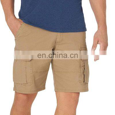 New fashion factory price high quality blank cotton drawstring waist men's 4 cargo pocket shorts