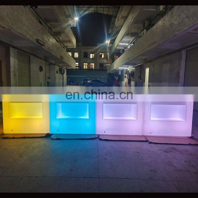 Coffee Bar Counters L Shape White Straight LED Mobile Bar Counter Portable LED Light Modern Furniture Commercial