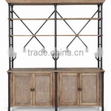 industrial style wood and metal cabinet design