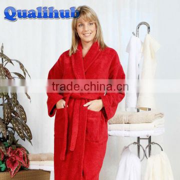 100%cotton terry shawl collar adult bathrobes