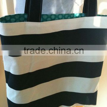 Black and White Rugby Striped Bag