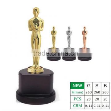 Oscar Metal Trophy Oscar Statue Awards Wooden trophy Base 001