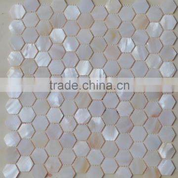 Hexagonal chips Chinese freshwater shell mosaic tile,bathroom tile