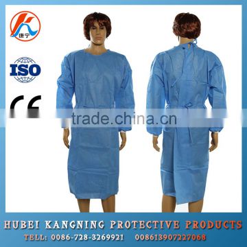 blue waterproof medical surgical gown for hospital and doctor