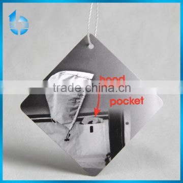 diamond hangtag with both sides printting for garment hood