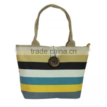 Spain hot selling style blue meshed canvas beach shopping bag, tote travel bag