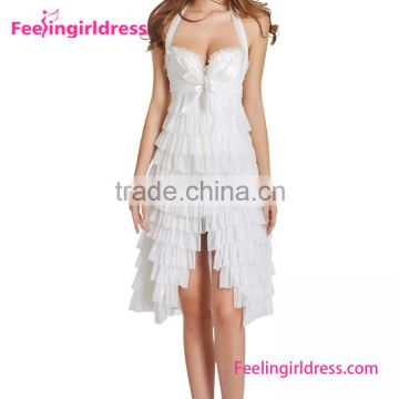 White Halter Dress Shaper Plain Crop Tops Wholesale