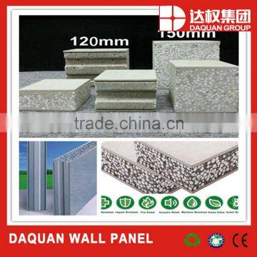2440x610x100mm eps cement sandwich wall panel for interior and exterior wall.