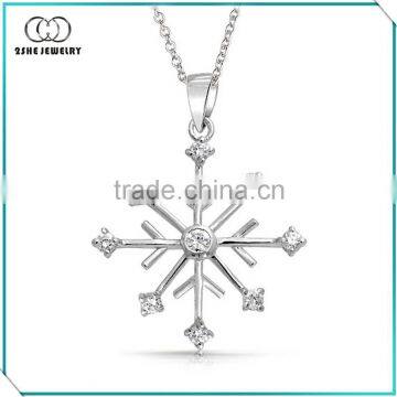 Classic Jewelry Simple Silver Snowflake Pendant