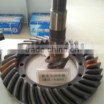 crown wheel and pinion gear for HOWO 160 middle axle