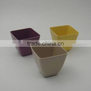 biodegradable square bamboo fiber flower pots