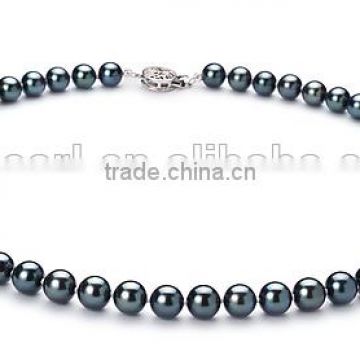 AA 6-7mm black Japanese Akoya pearl necklace
