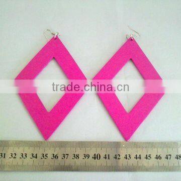 hot sale fluorescent earrings, fashion oversized wood earring, fashion wood jewelry