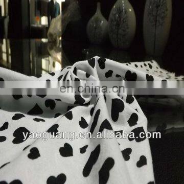 Black white print jersey spandex fabric