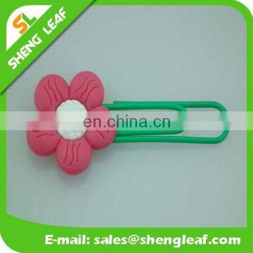 Eco-friendly material and flower shape soft pvc book mark