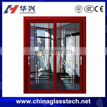 Buiding standard size customized double glazed flat opening aluminum profile french door