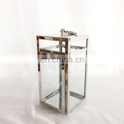 High quality gold candle holder stainless steel outdoor garden lantern
