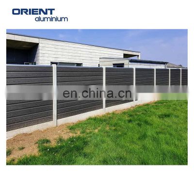 Outdoor aluminum post with WPC fence panels laser cut