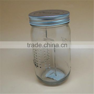 650ml round glass food jar with lid