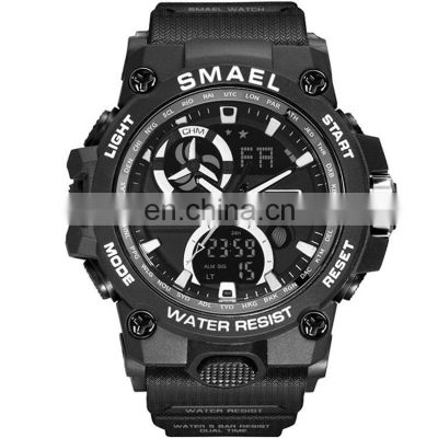 SMAEL 8011 Mens Quality Digital Quartz Outdoor Wrist Watch For Men Week Calendar Silicone Strap Sports Watches