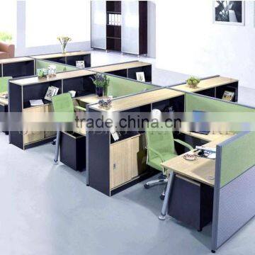Modern Desk Dookcase Combination Design Office Workstation for 6 People(SZ-WS256)
