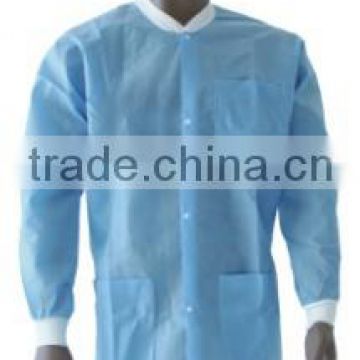 Disposable SMS Lab Coat with elastic cuff & knitted collar