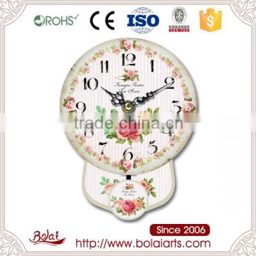 Delicate beautiful rose pattern black clock hand canvas large wall clocks