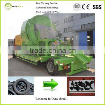 Dura-shred waste tire recycling rubber chips machine