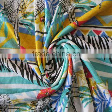 30S poly spun knitted fabric,100% polyester printed stretch fabric