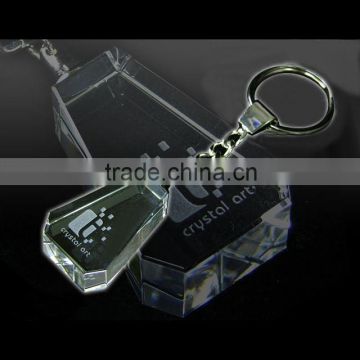 Crystal customized logo keychains for decoration