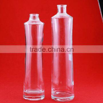 New design high quality round water glass bottles vodka glass fancy bottles 750ml clear transparent bottles