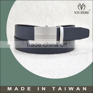 Fashion smooth silver buckle pu leather belts for men