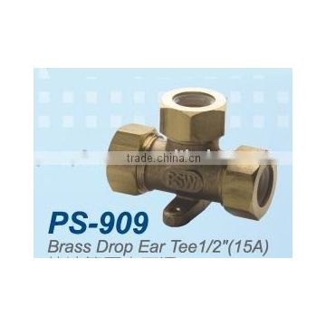 High Quality Taiwan made brass tube pipe fitting tee