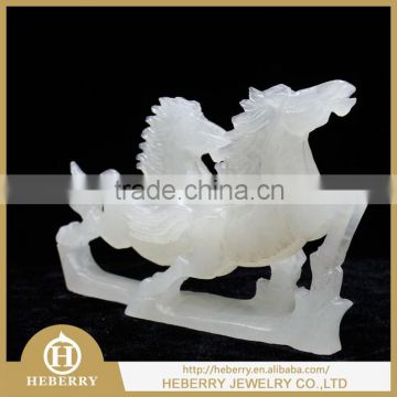 2015 high quality carved jade horse statue best home decoration
