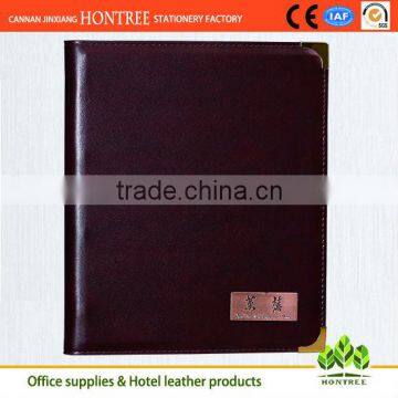 exquisitely gentle design genuine leather menu cover for hotel