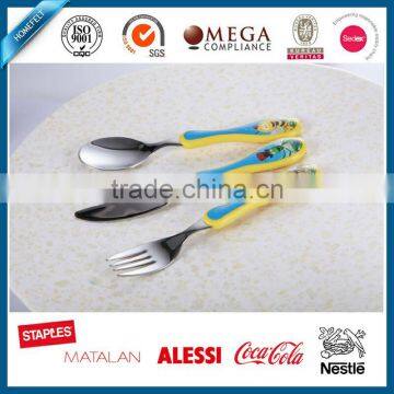 Hot Selling Baby Cutlery Set ABS Handle Spoon Fork Knife