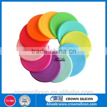 Wholesale candy colors echo-friendly soft silicone rubber frisbees for pets