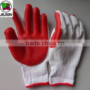 Red latex cotton glove