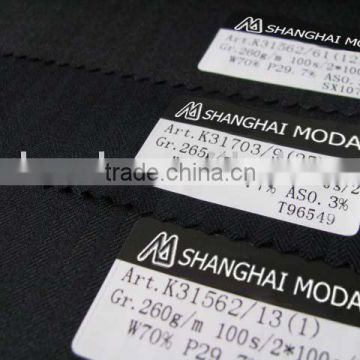 blended worsted wool fabric w70/p30 moda-t130